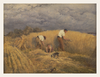 Painting of people working in a field with a dog.