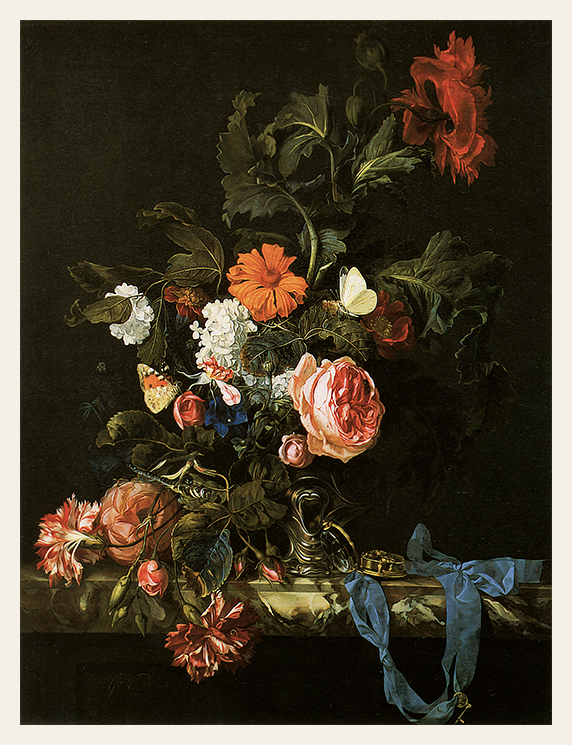 Roses and Butterflies in Twilight Elegance