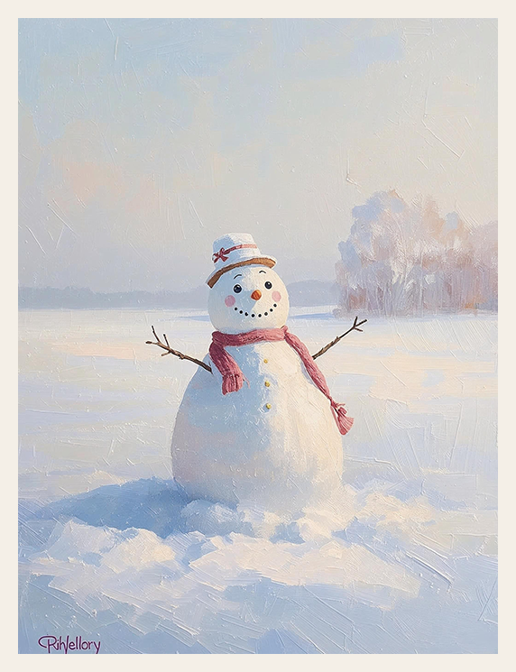 Snowman in Blooming Light