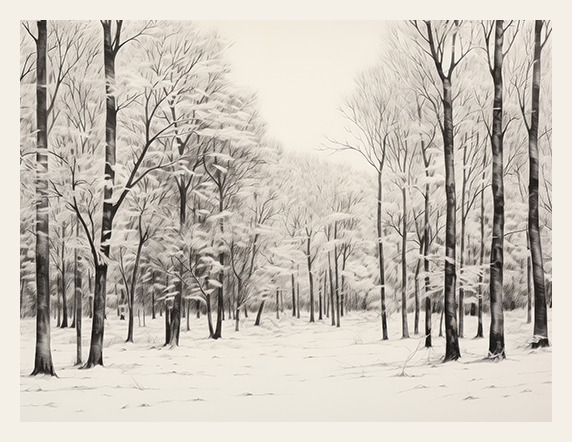 Winter landscape with snow-covered trees