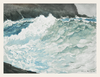 Storm‑Tossed Sea Against the Dark Cliffs