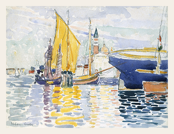 Yellow Sail in the Harbor Light