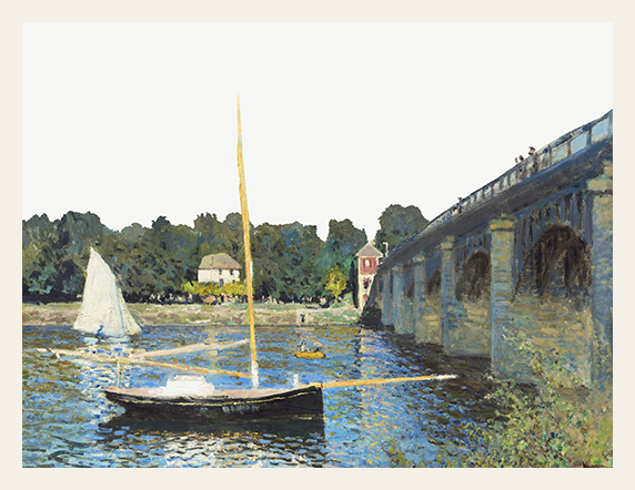 Sailboats Beneath the Stone Bridge