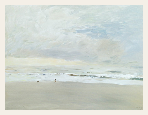 Figure and Dog on the Open Shore