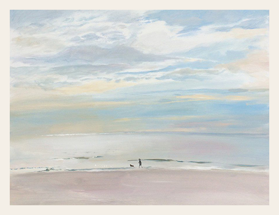 Pastel Walk Along the Quiet Shore