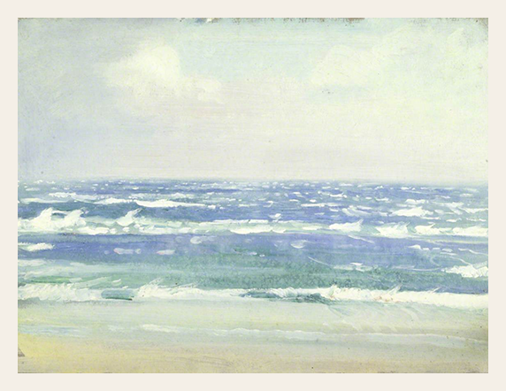 Gentle Waves Along the Pale Shore