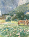 Village Fields and Mountain Light