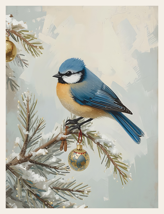 Blue Tit and Golden Pine