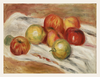 Still life painting of apples on a cloth by Pierre-Auguste Renoir