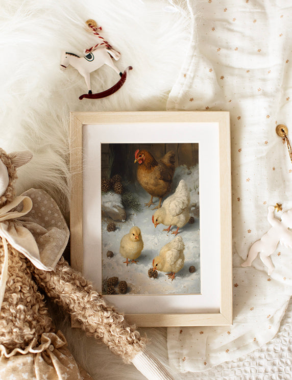 Chickens in the Snowlight