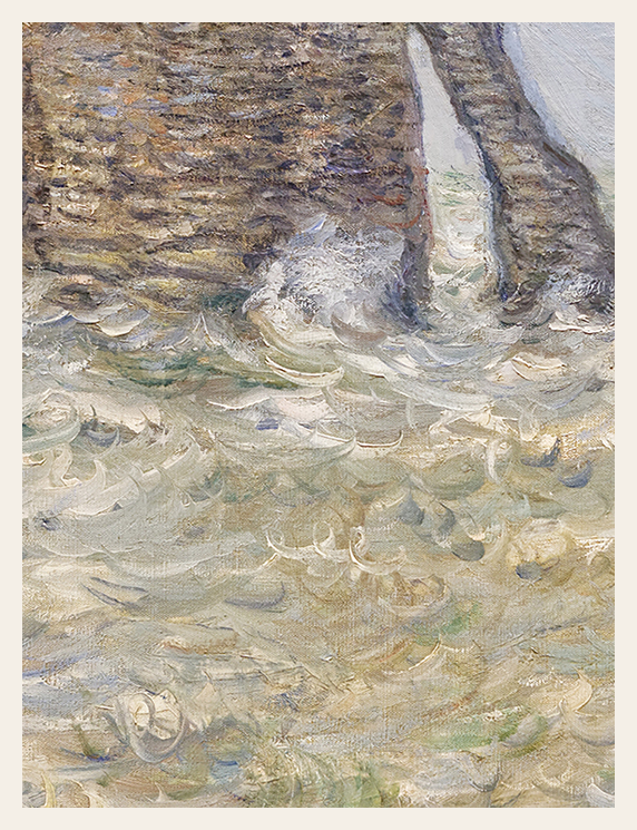 Abstract painting with textured brushstrokes in earthy tones