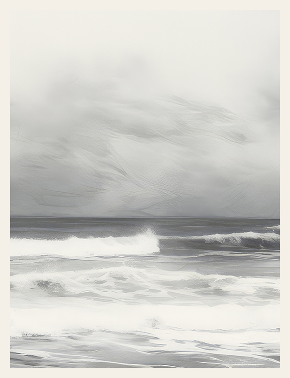 This print speaks to the untamed, the wanderer, the soul drawn to mystery and depth. Perfect as wall art for modern interiors that favor shadow, contrast, and minimalist storytelling—this oceanic scene brings a stormy kind of serenity. There’s power here, but not violence. Just nature unfolding as it always has.