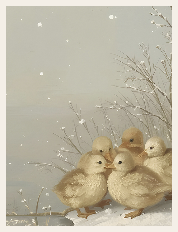 Ducklings on the Snowbank