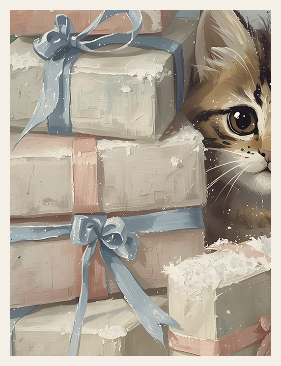 Kitten Behind the Gifts