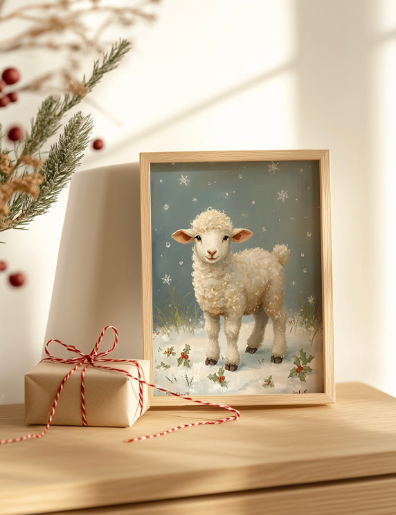 Lamb Beneath the Holly Snow