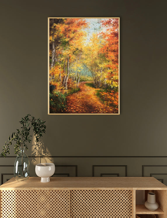 Autumn Path Beneath the Turning Trees