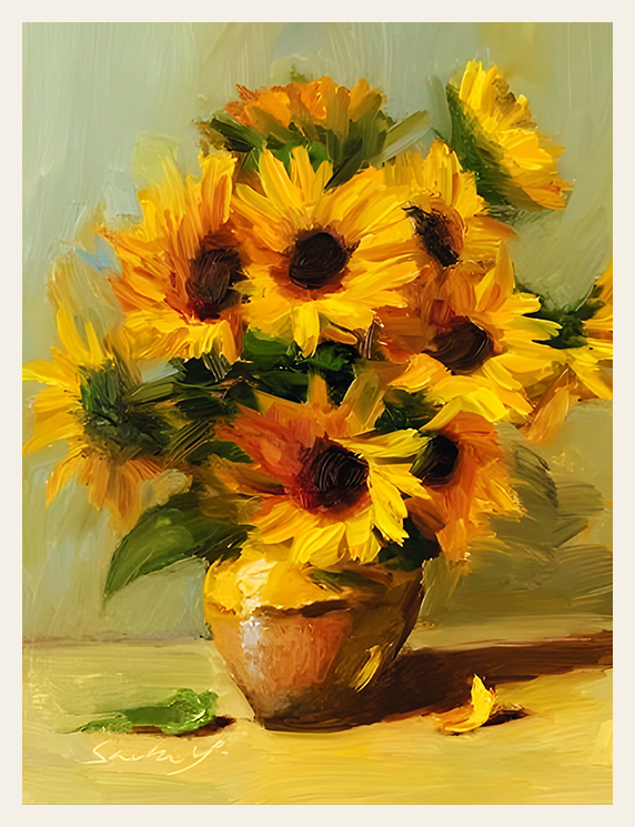 Sunflowers in the Yellow‑Brown Vase