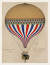 Tricolored Balloon Lifting Into the Pale Morning Sky