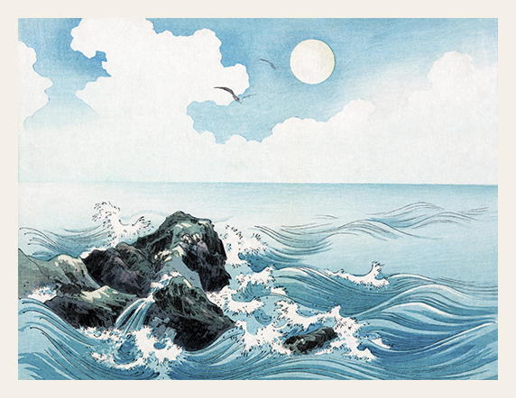 Waves Against the Evening Rocks