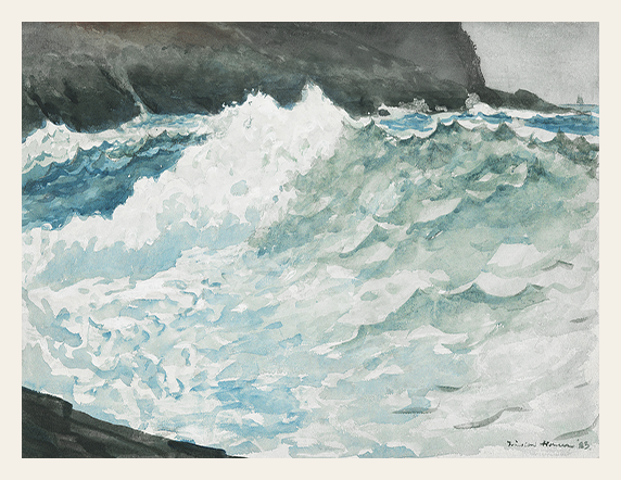 Storm‑Tossed Sea Against the Dark Cliffs