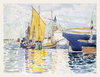 Yellow Sail in the Harbor Light