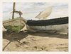Two Boats Resting on the Sunlit Shore
