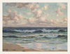 Waves Under the Blush‑Cloud Sky