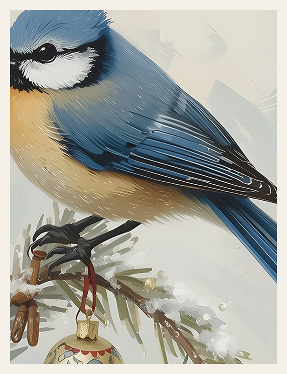 Blue Tit and Golden Pine